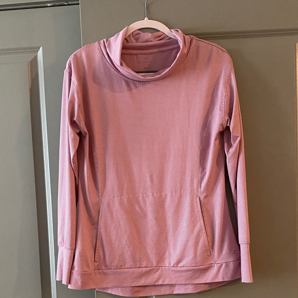 Danskin Pink and White Striped Pullover